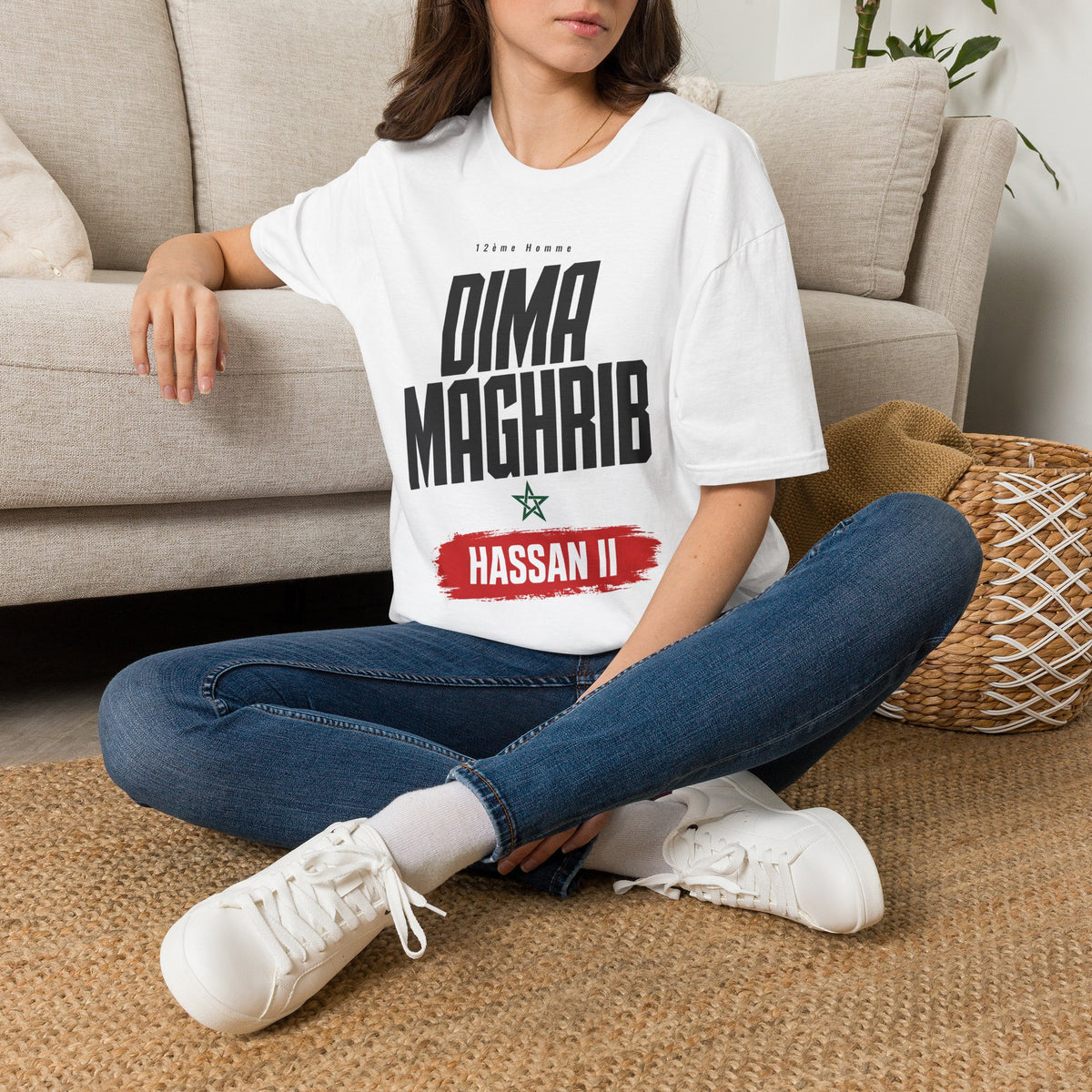 Dima Maghrib Graphic T-Shirt — "Dima Maghrib" Bold Typographic Tee - LUMÏA
