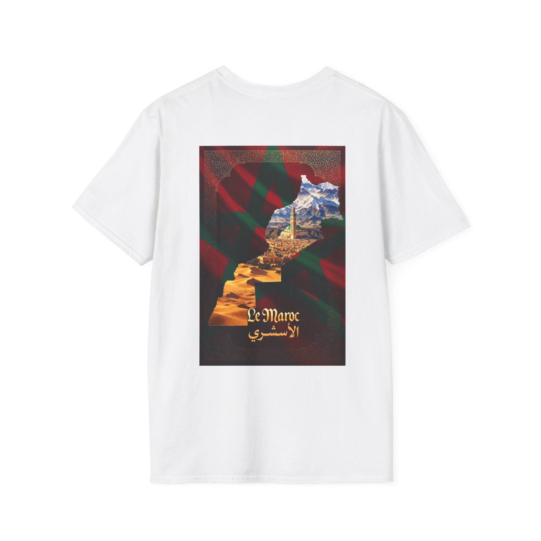 Morocco Travel Poster T-Shirt — Vintage Marrakech Lion Rampant Design