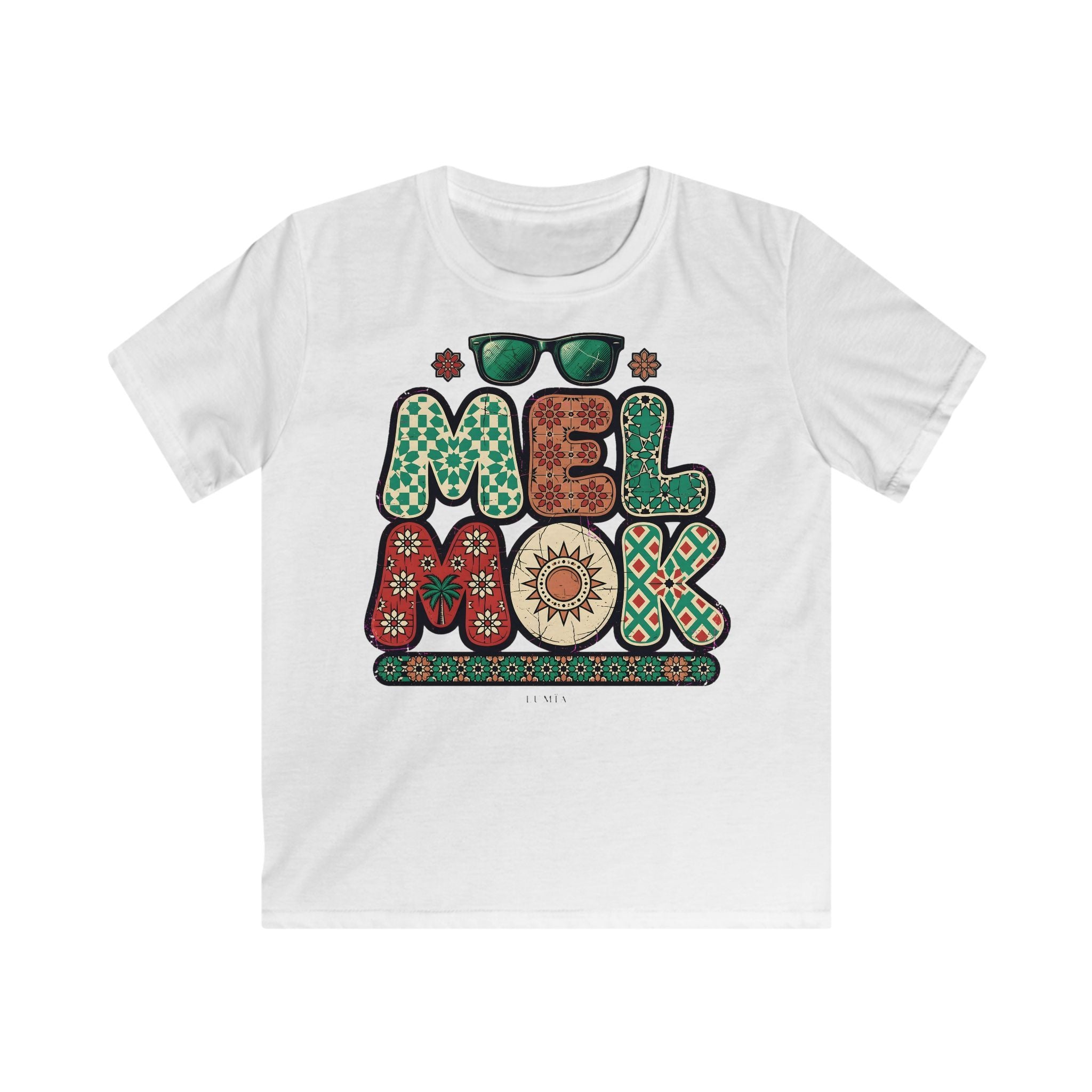 Kids Tee — 'Mel Mok' Retro Floral Sun Graphic Kids T-Shirt