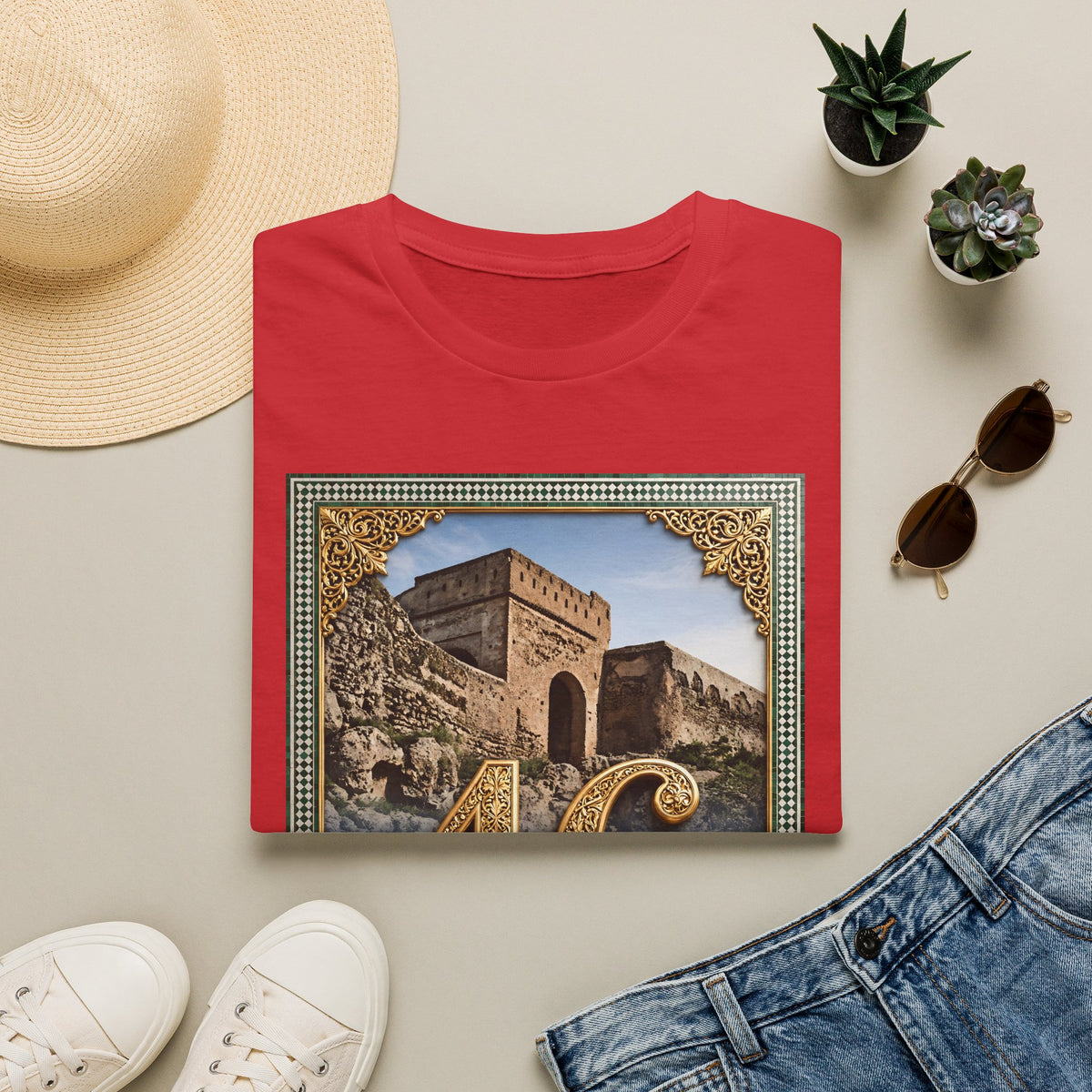 46 Meknès Ramparts T-Shirt — Moroccan Ancient Walls Graphic Tee - LUMÏA