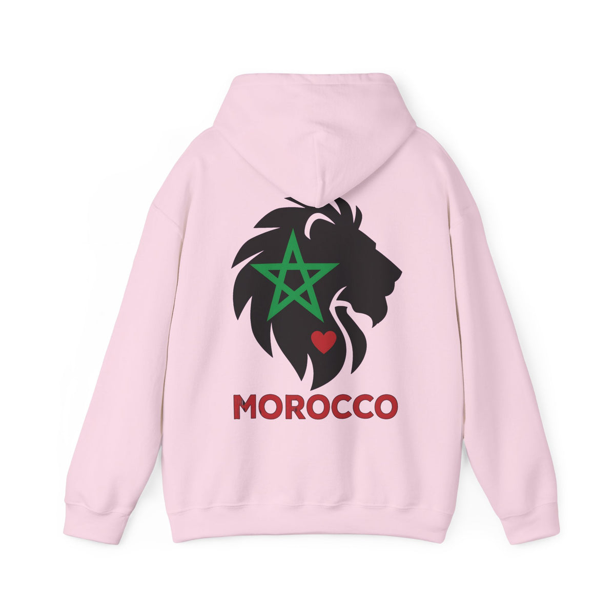 Sweat à capuche Lion du Maroc – Étoile verte et cœur rouge - LUMÏA