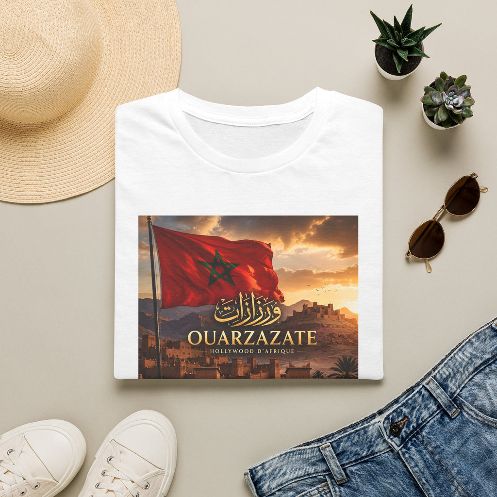 Ouarzazate Morocco Flag T-Shirt — Scenic Sunset Moroccan Cityscape Tee - LUMÏA