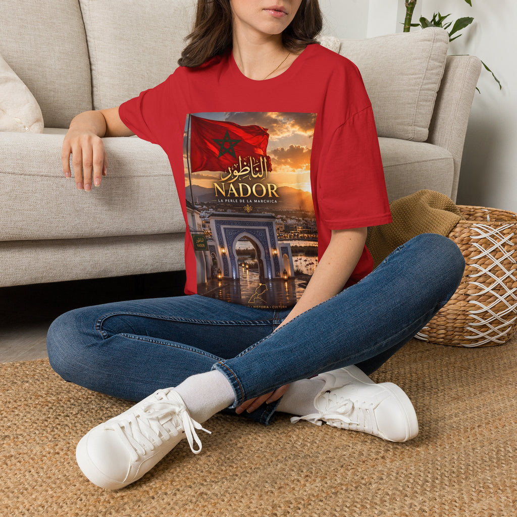 Nador Morocco Flag Sunset T-Shirt — La Perle de la Marchica Souvenir