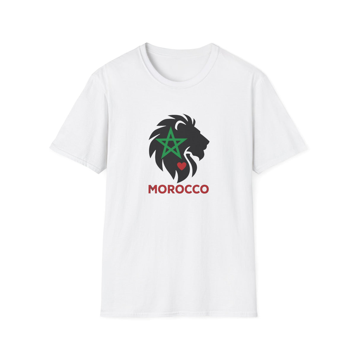 T-shirt Lion du Maroc – Étoile verte et cœur rouge - LUMÏA