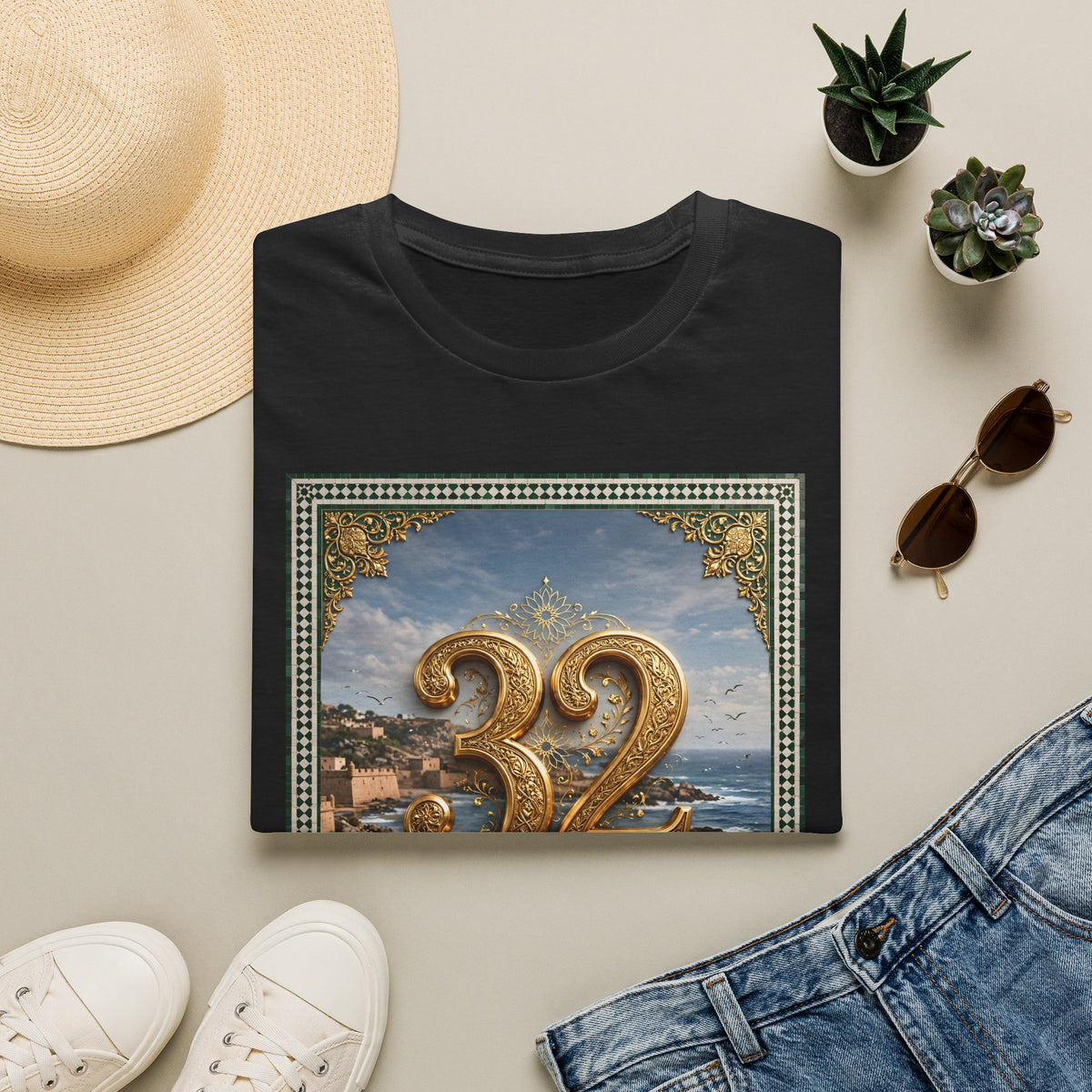 T-Shirt — Vintage '32' Seaside Graphic Tee (Escondida) - LUMÏA