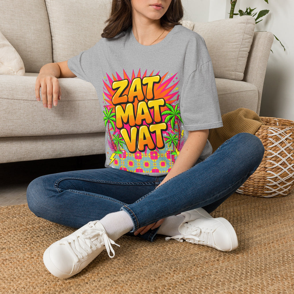 Zat Mat Vat Tropical Pop T-Shirt — Bright Hawaiian Graphic Tee - LUMÏA