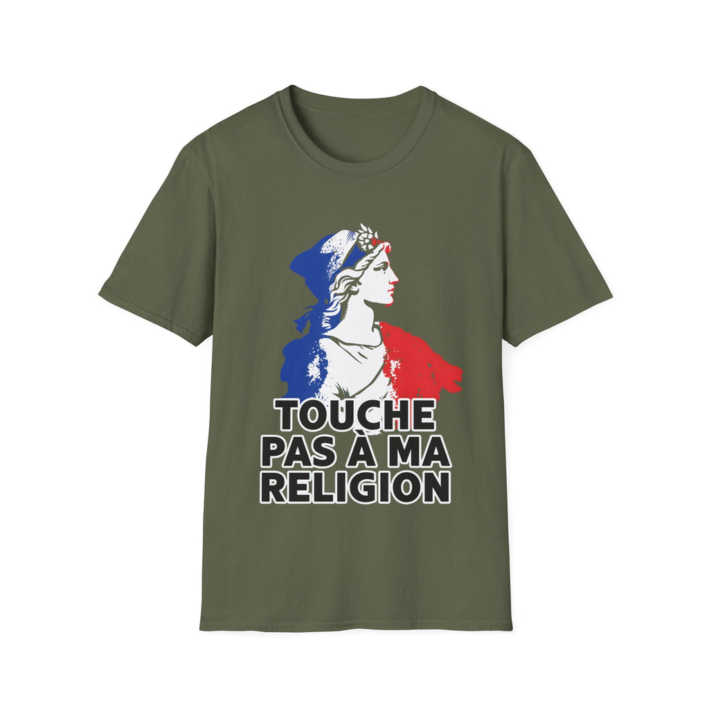 T-shirt graphique — Marianne française « Touche pas à ma religion »