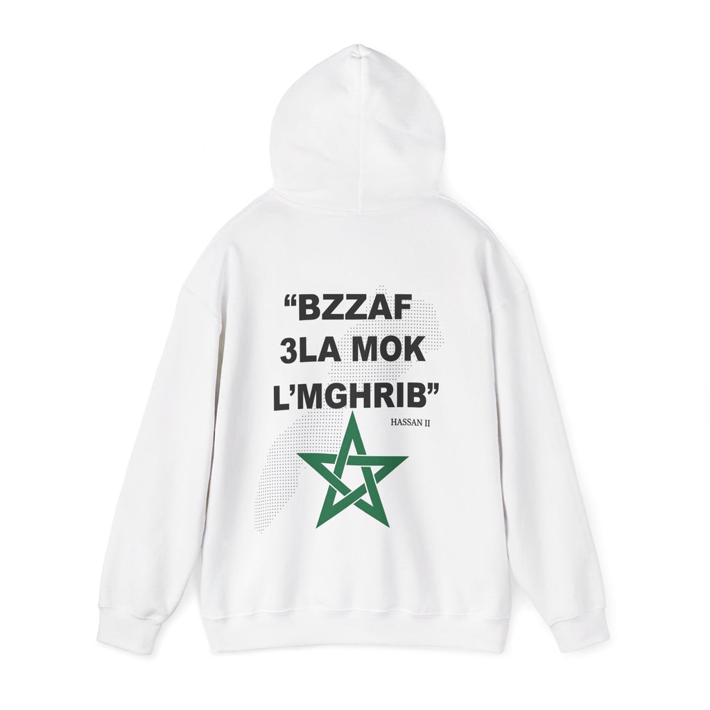 Moroccan Pride Hoodie — “Bzzaf 3la Mok L’Mghrib” Graphic Sweatshirt - LUMÏA
