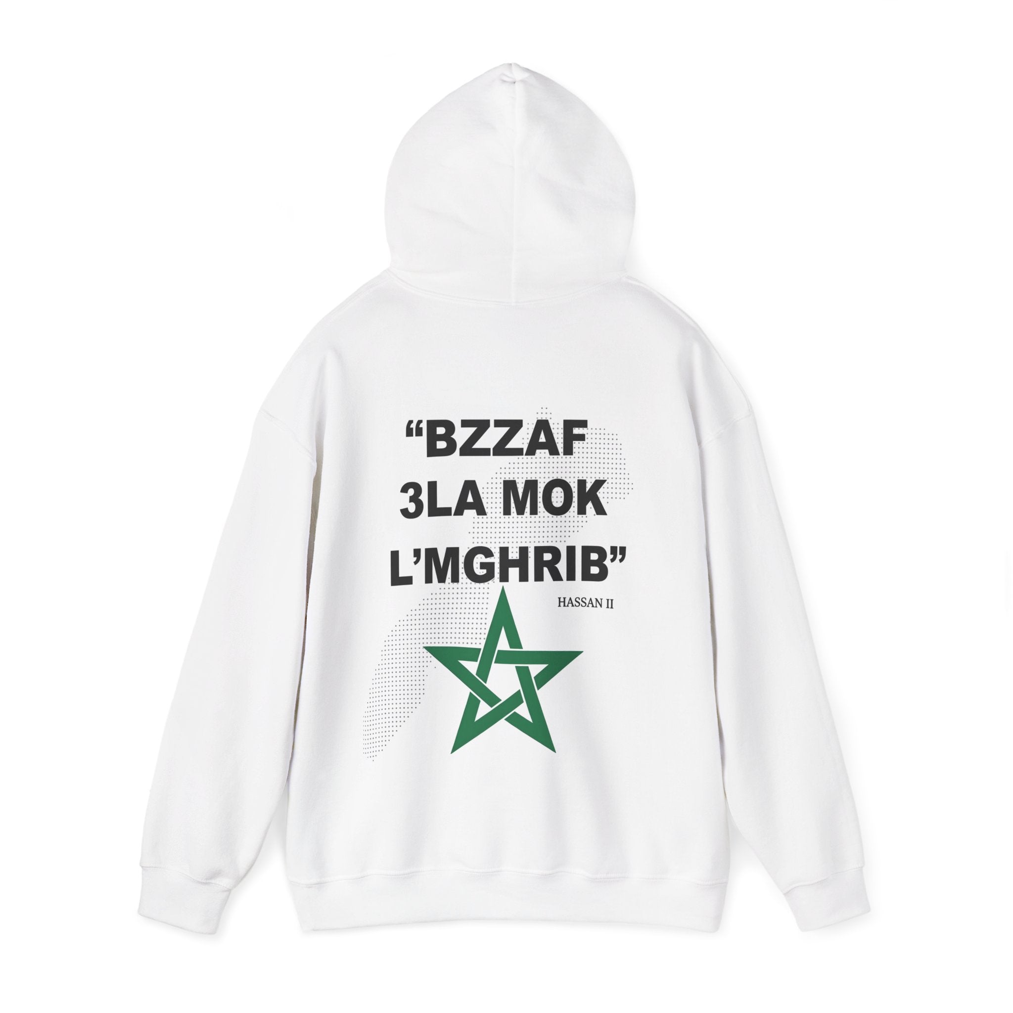 Moroccan Pride Hoodie — “Bzzaf 3la Mok L’Mghrib” Graphic Sweatshirt - LUMÏA