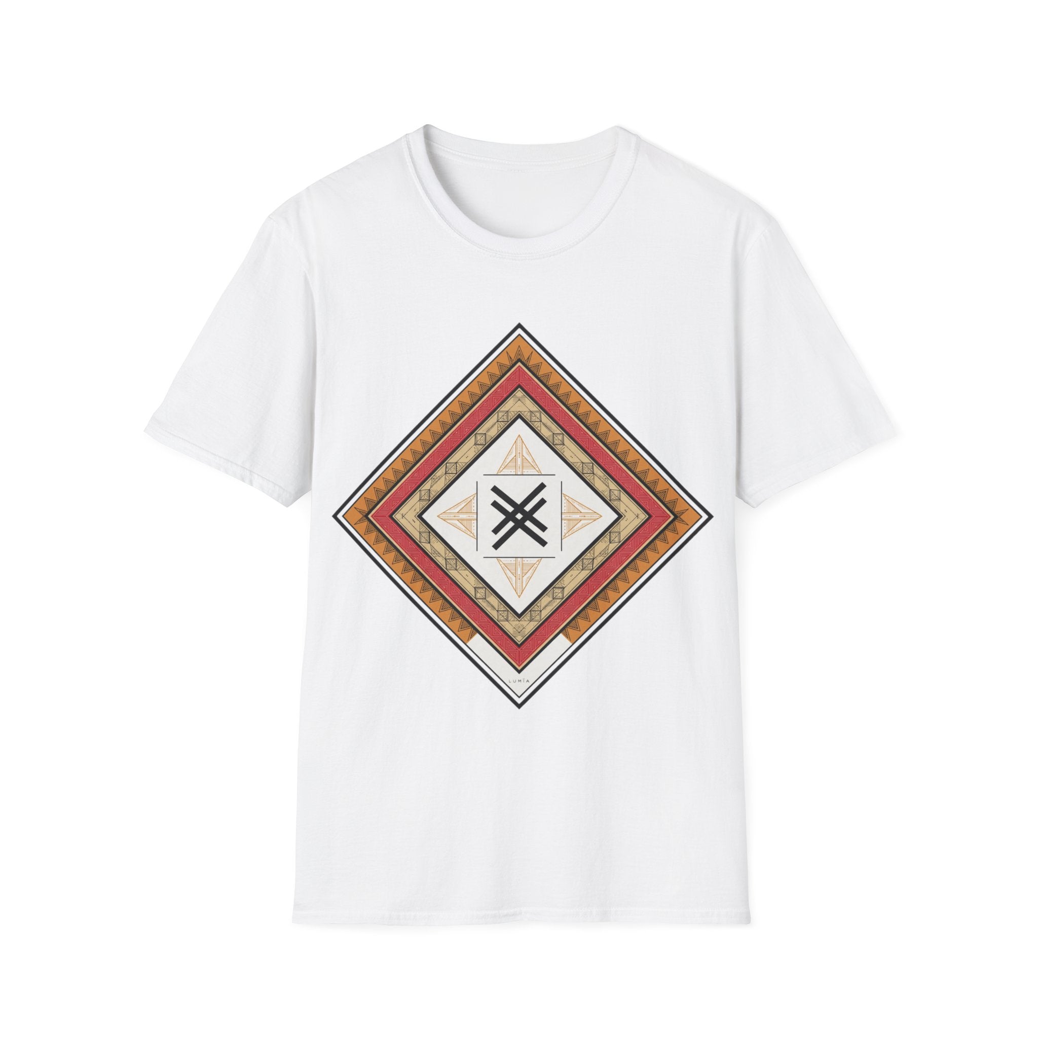 Boho Geometric Diamond Tee — Southwestern Tribal Graphic T-Shirt