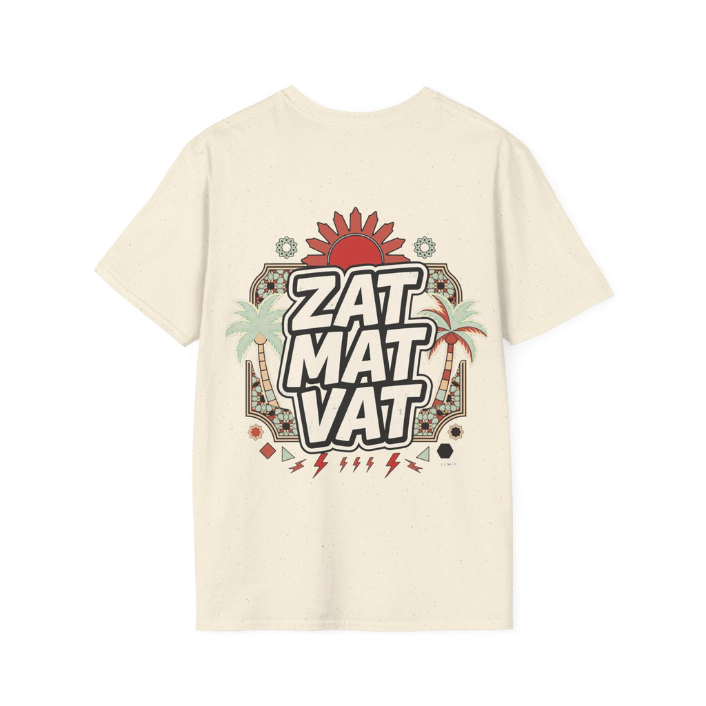 ZAT MAT VAT Graphic T-Shirt — Retro Sun & Palm Beach Vibe Tee - LUMÏA