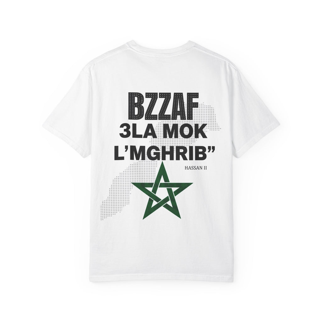 Morocco Pride T-Shirt – "Bzzaf 3la Mok L’Mghrib" Graphic Tee with Moroccan Star
