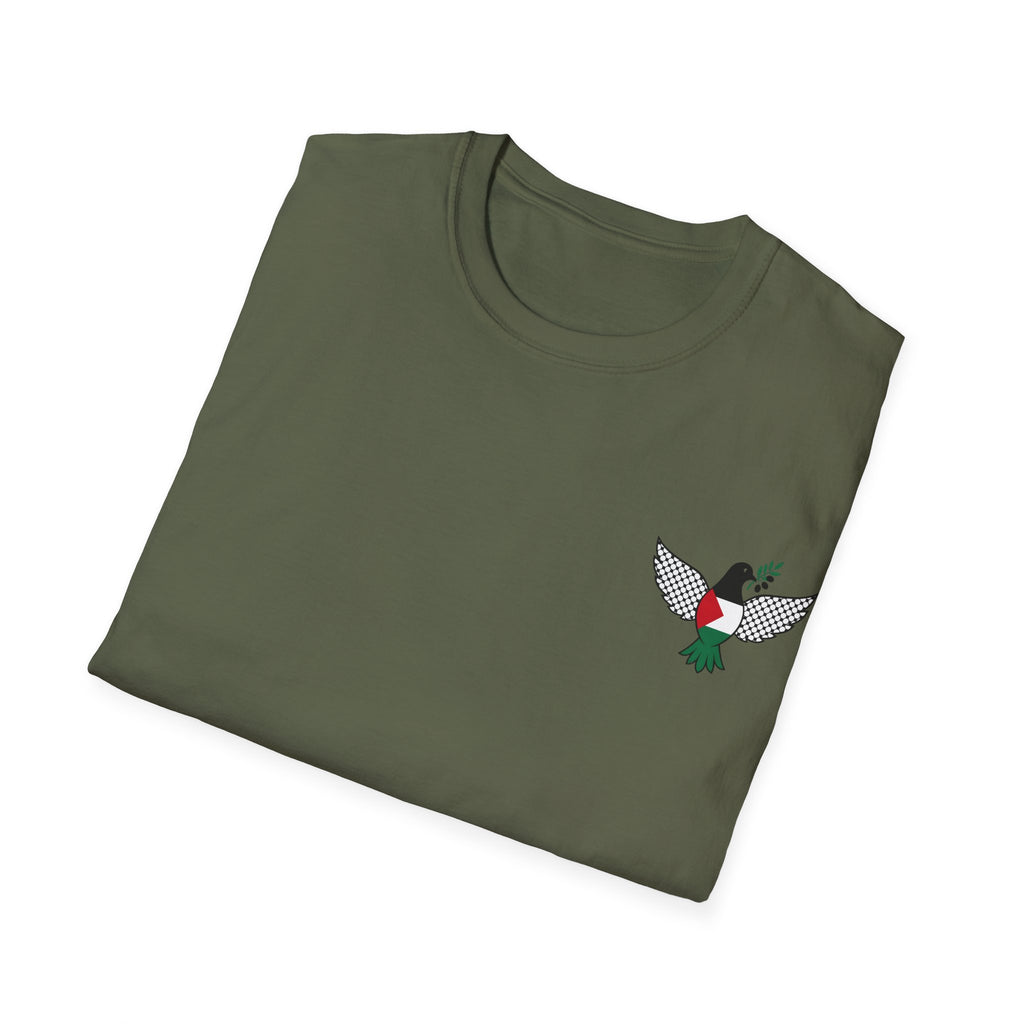 T-shirt Colombe Palestine, rameau d’olivier - LUMÏA