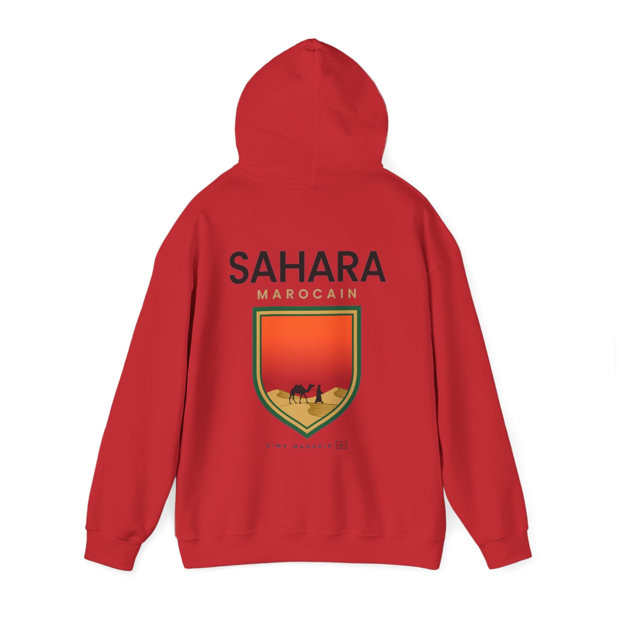 Sahara Marocain Hoodie — Desert Crest Graphic Pullover - LUMÏA