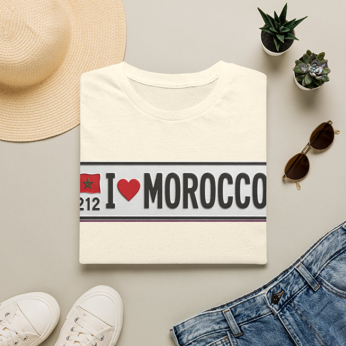 I Morocco T-Shirt — Passport Plate Travel Tee - LUMÏA