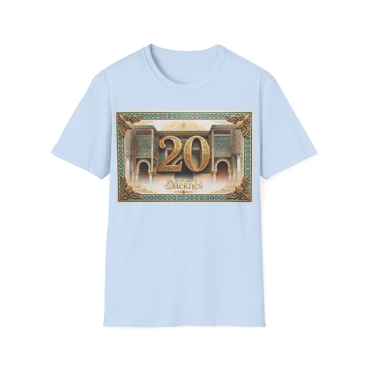 20th Birthday Moroccan Palace T-Shirt — Gold Zellige Anniversary Graphic Tee - LUMÏA