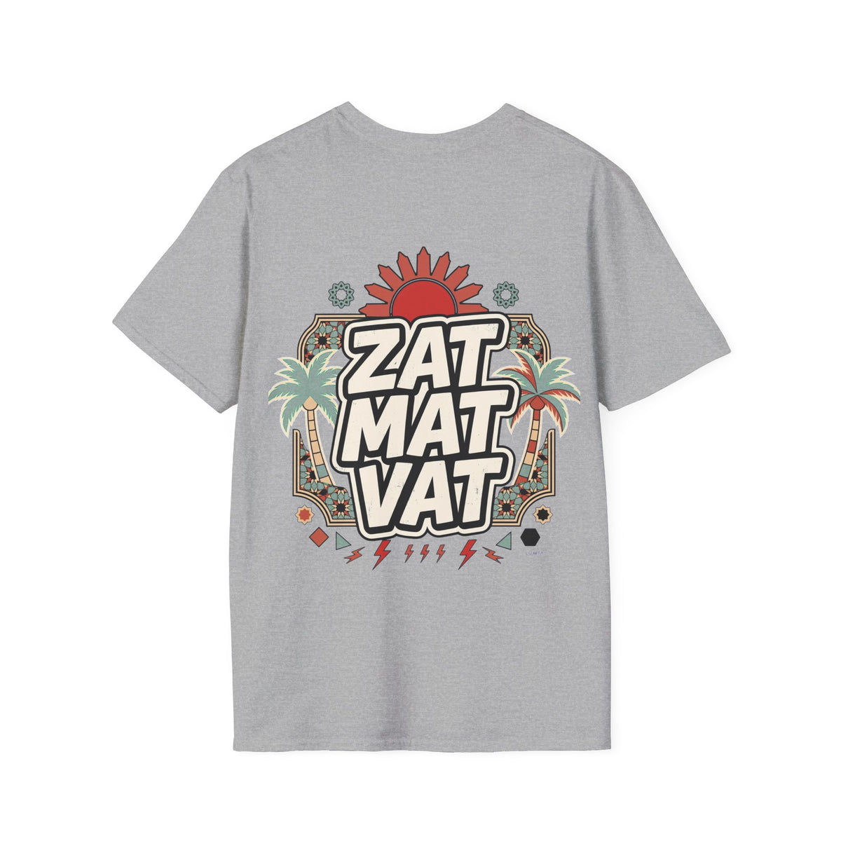 ZAT MAT VAT Graphic T-Shirt — Retro Sun & Palm Beach Vibe Tee - LUMÏA