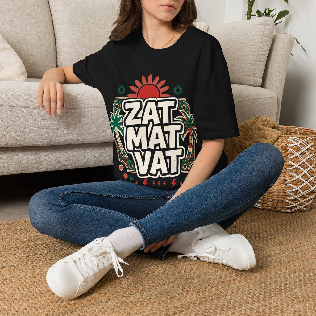 ZAT MAT VAT Graphic T-Shirt — Retro Sun & Palm Beach Vibe Tee - LUMÏA