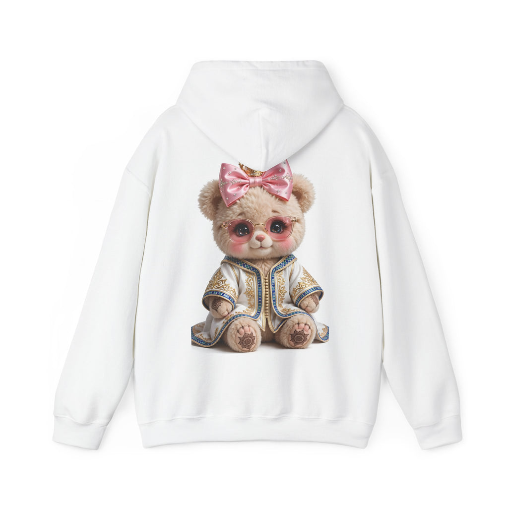 Cute Teddy Bear Hoodie — Floral Bow Plush Back Print - LUMÏA