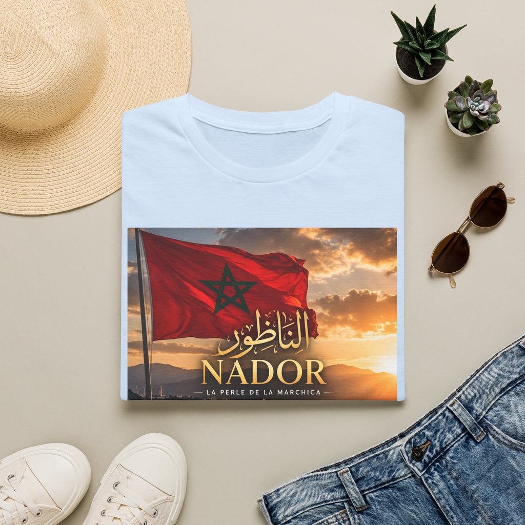 Nador Morocco Flag Sunset T-Shirt — La Perle de la Marchica Souvenir