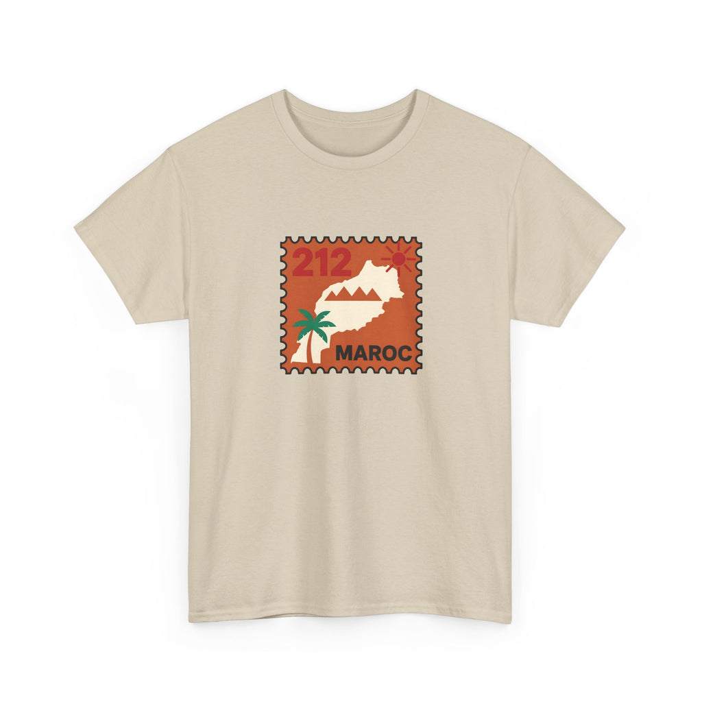T-shirt Timbre Maroc 212 — Style voyage vintage