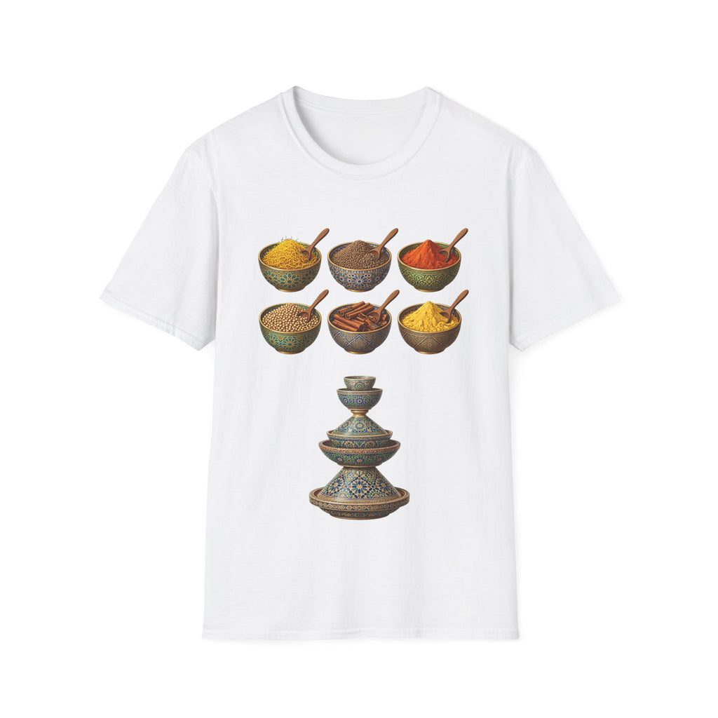 Spice Bowls T-Shirt — Vintage Culinary Herb & Spice Illustration Tee
