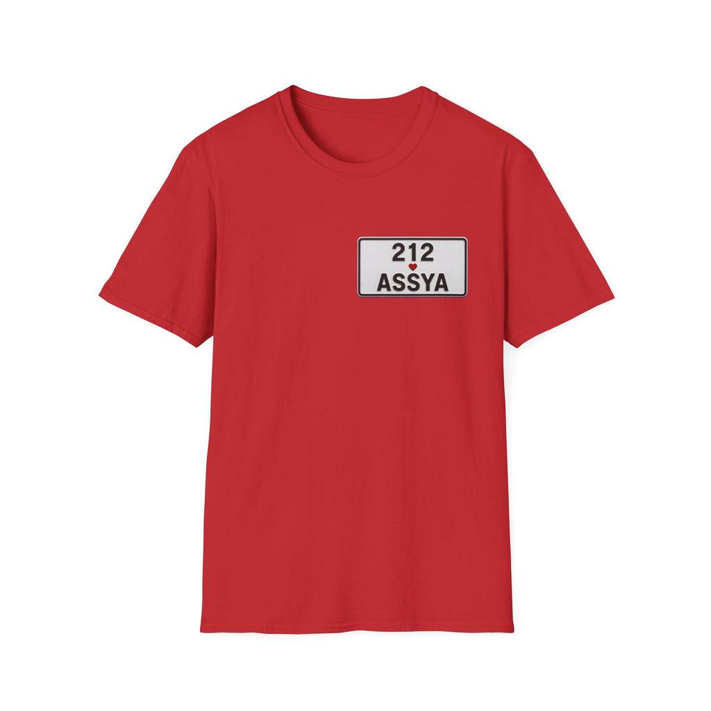 212 Assya Nameplate T‑Shirt — Personalized City Number Tee - LUMÏA