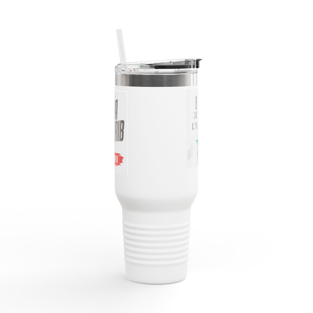 40oz Insulated Travel Mug — "Bzzaf 3la Mok L'Mghrib" Moroccan Pride Tumbler