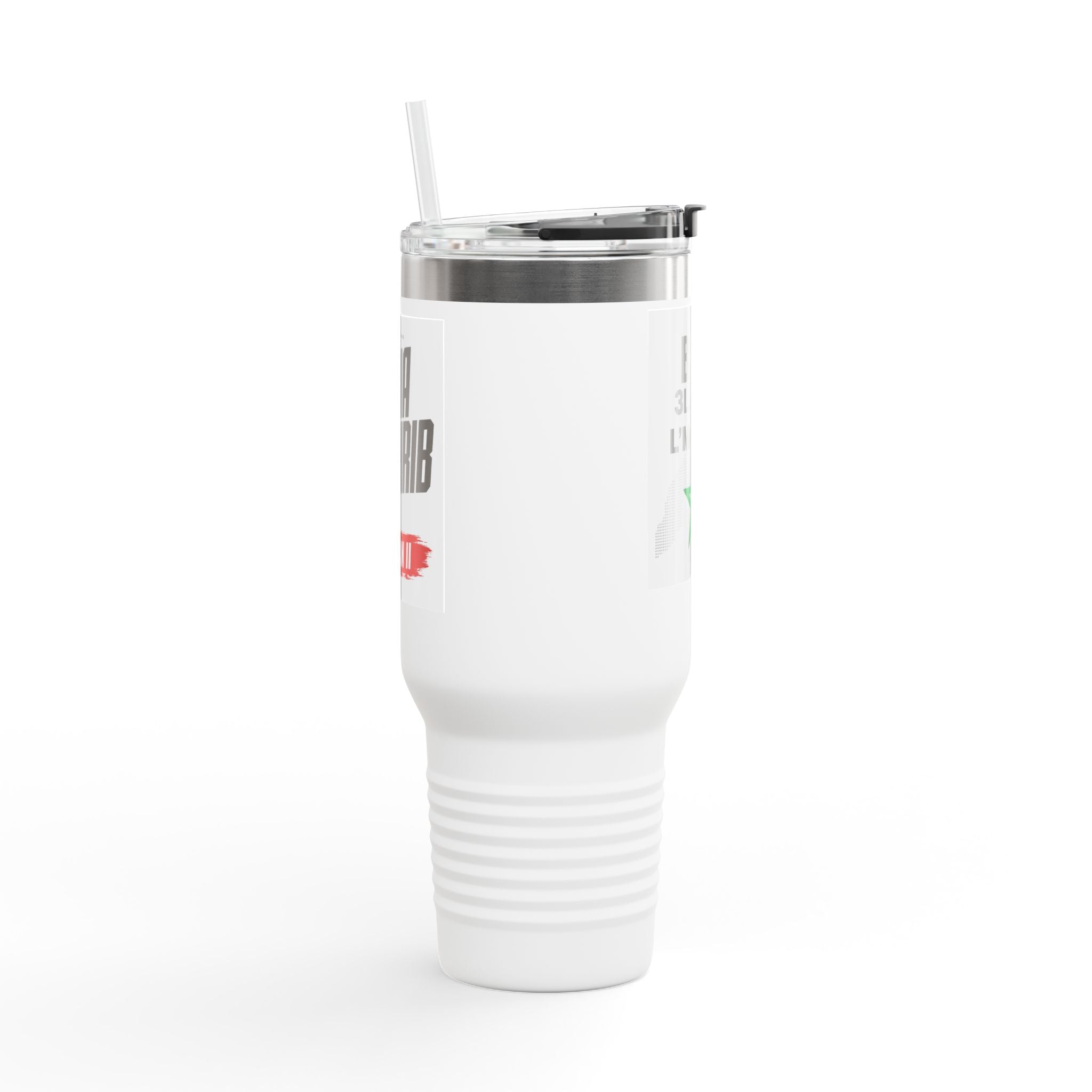 40oz Insulated Travel Mug — "Bzzaf 3la Mok L'Mghrib" Moroccan Pride Tumbler