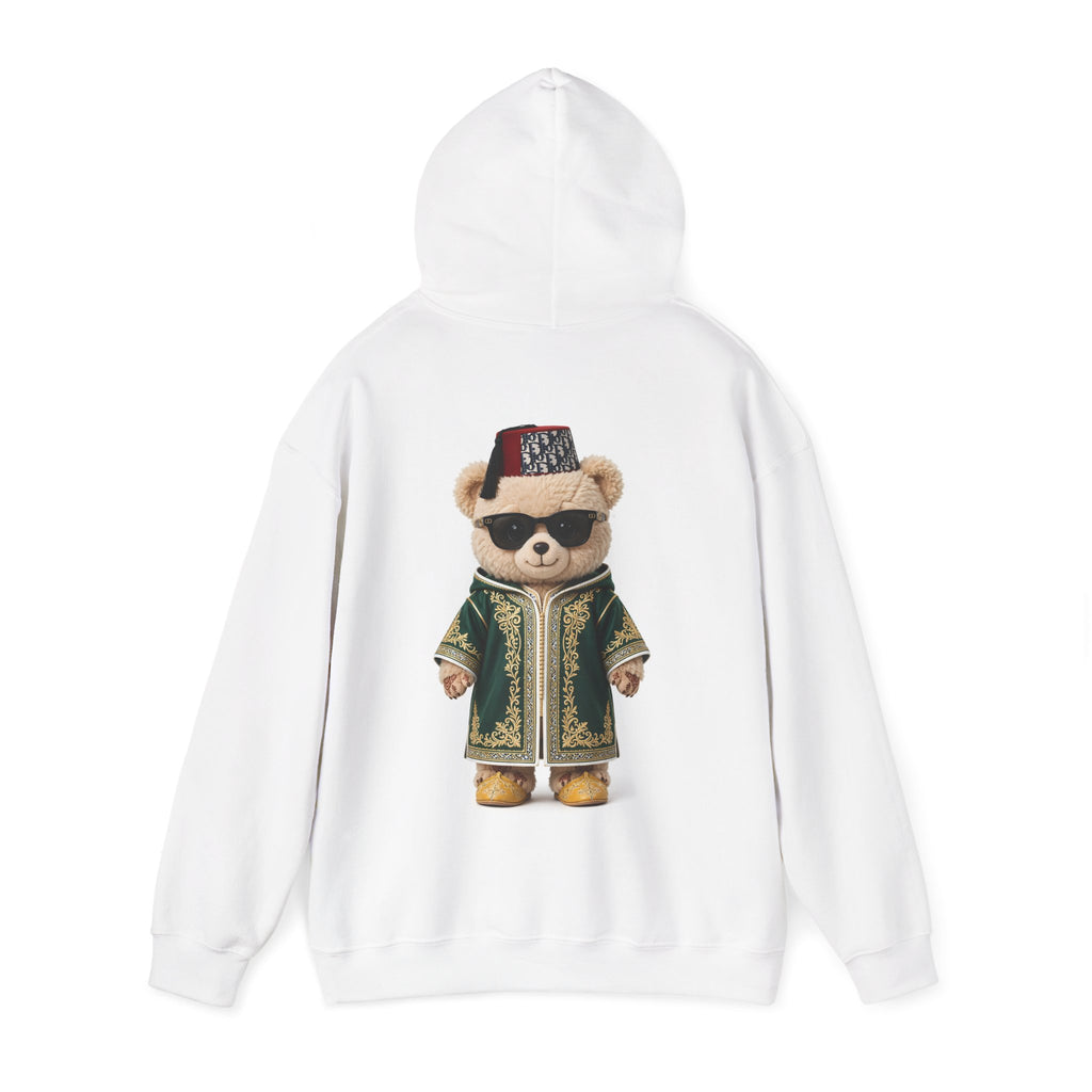 Bear in Fez Hoodie — Vintage Moroccan Teddy Bear Graphic Hooded Sweatshirt - LUMÏA