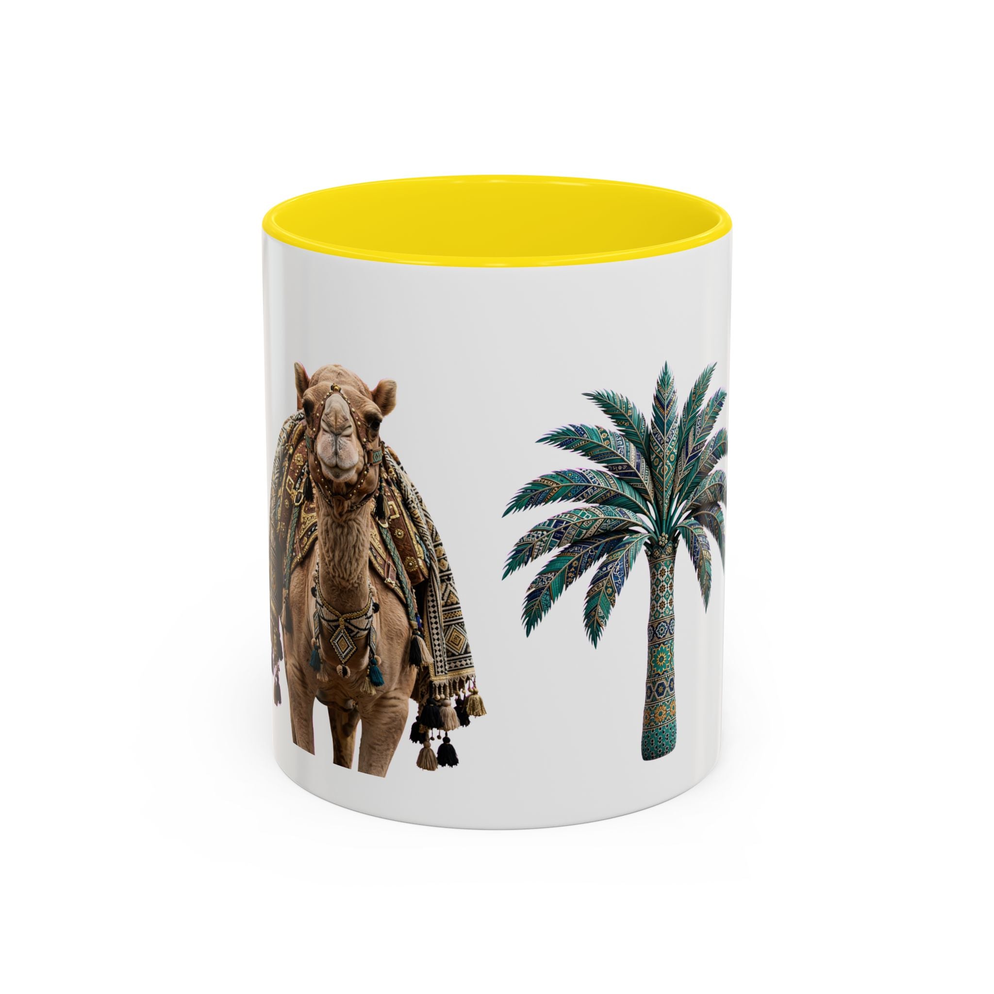 Boho Camel & Palm Accent Coffee Mug – 11/15oz Rustic Desert Travel Tea Cup