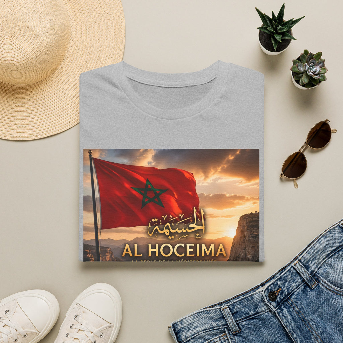 Al Hoceima Flag T-Shirt — Moroccan City Sunset Tee - LUMÏA