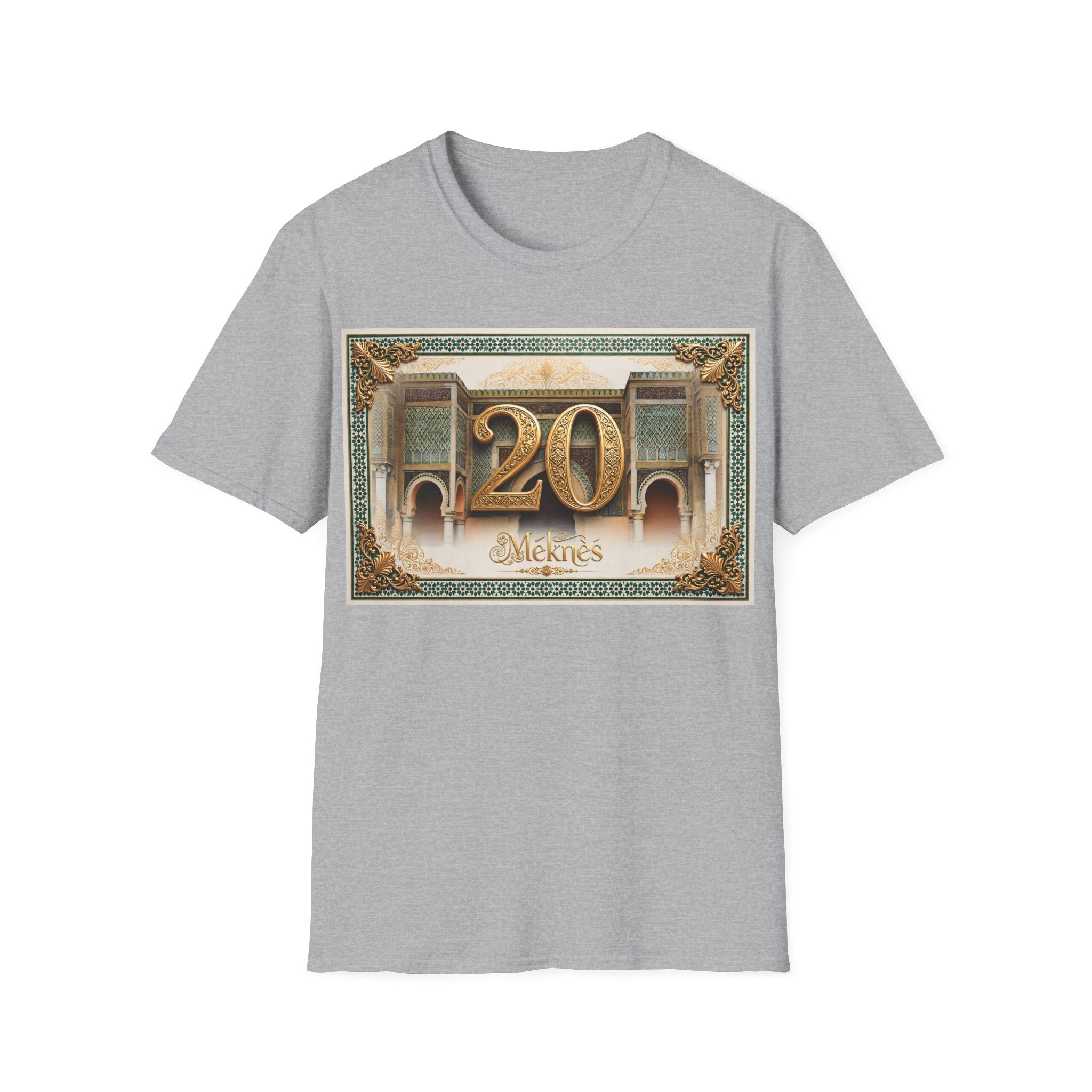 20th Birthday Moroccan Palace T-Shirt — Gold Zellige Anniversary Graphic Tee - LUMÏA