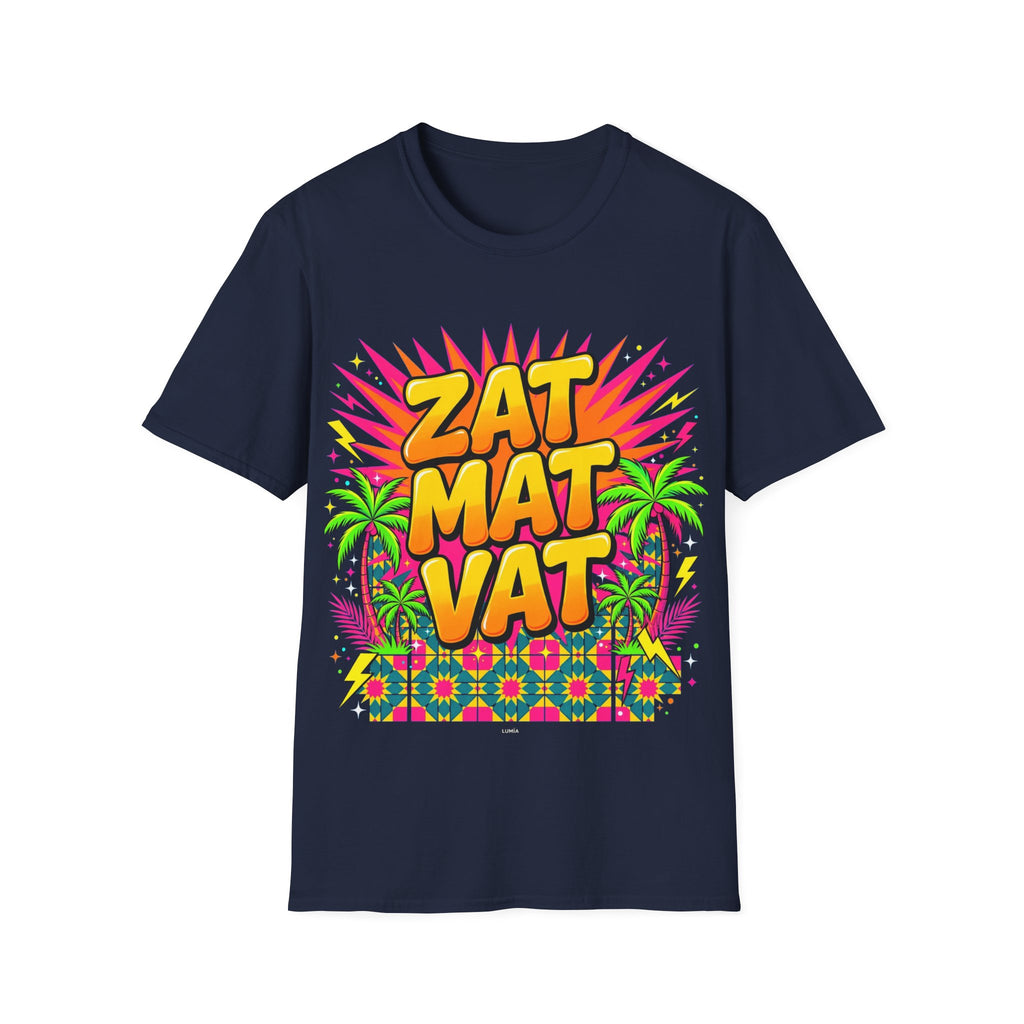 Zat Mat Vat Tropical Pop T-Shirt — Bright Hawaiian Graphic Tee - LUMÏA