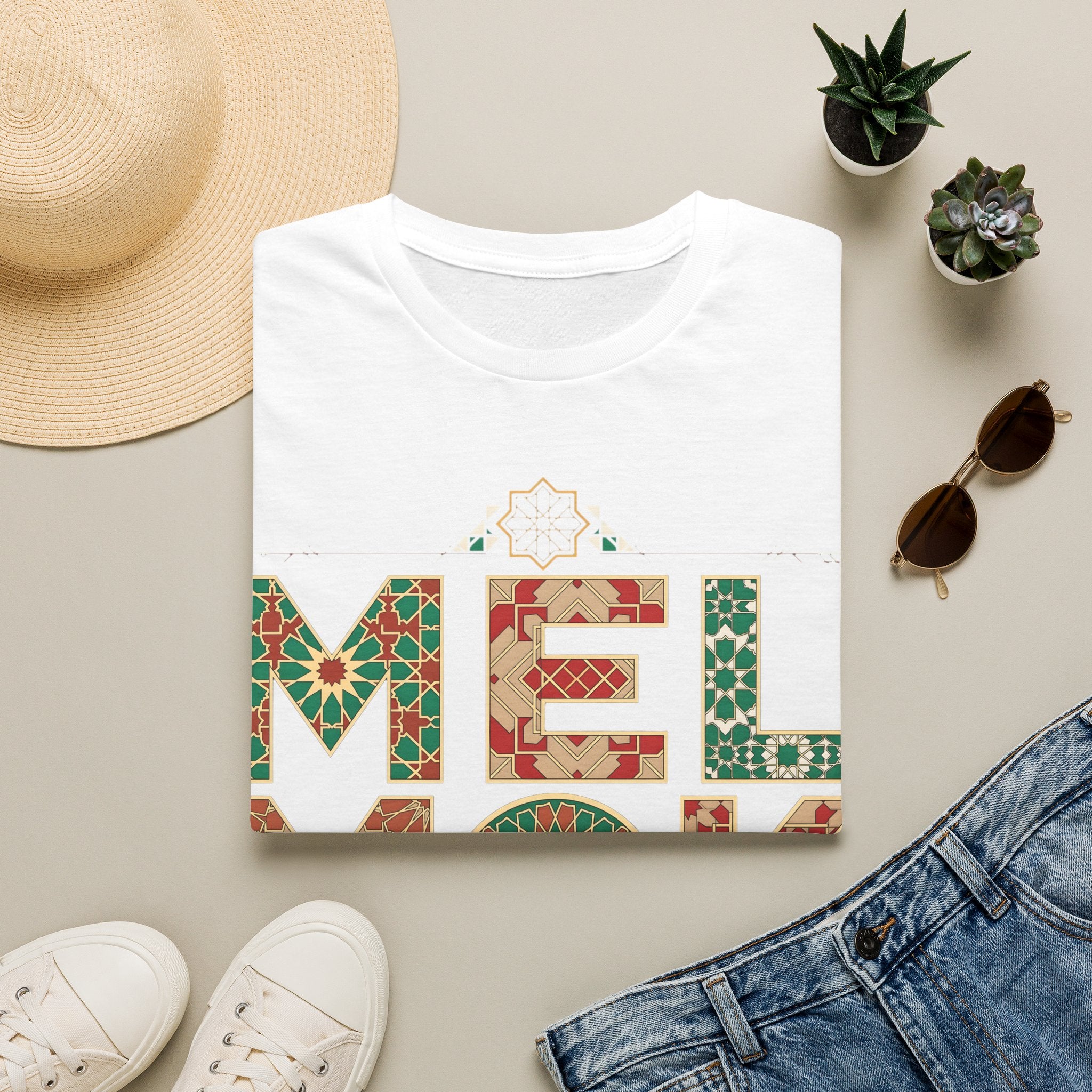 Melbourne Mosaic T-Shirt — Geometric Floral City Design