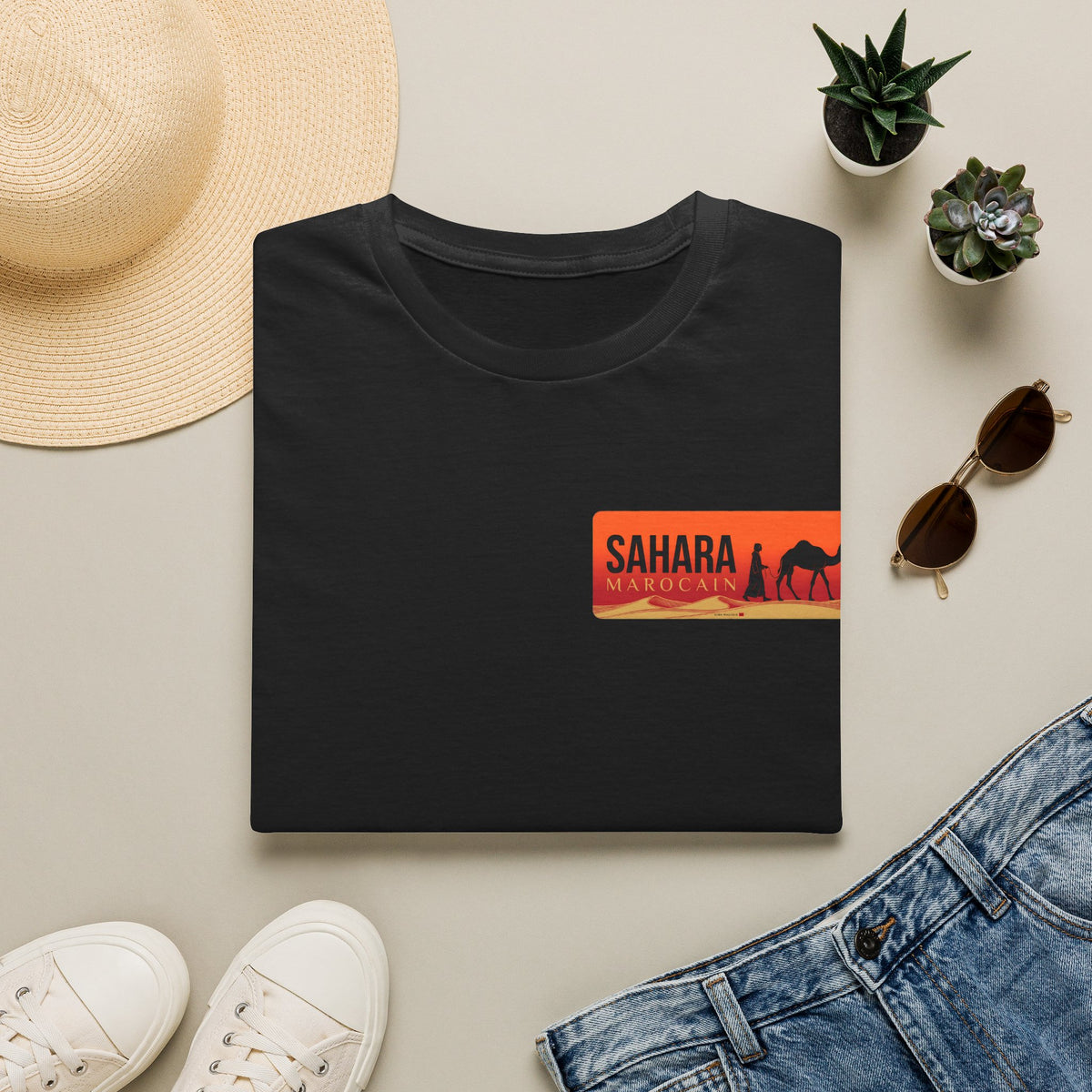Sahara Morocco Sunset T-Shirt — Desert Camel Graphic Tee - LUMÏA