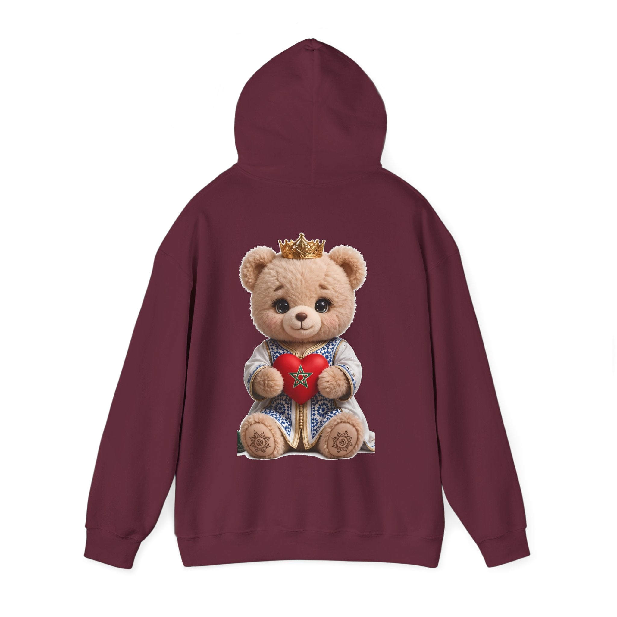Teddy Bear Hoodie — Cute Crowned Bear Holding Heart Pullover - LUMÏA