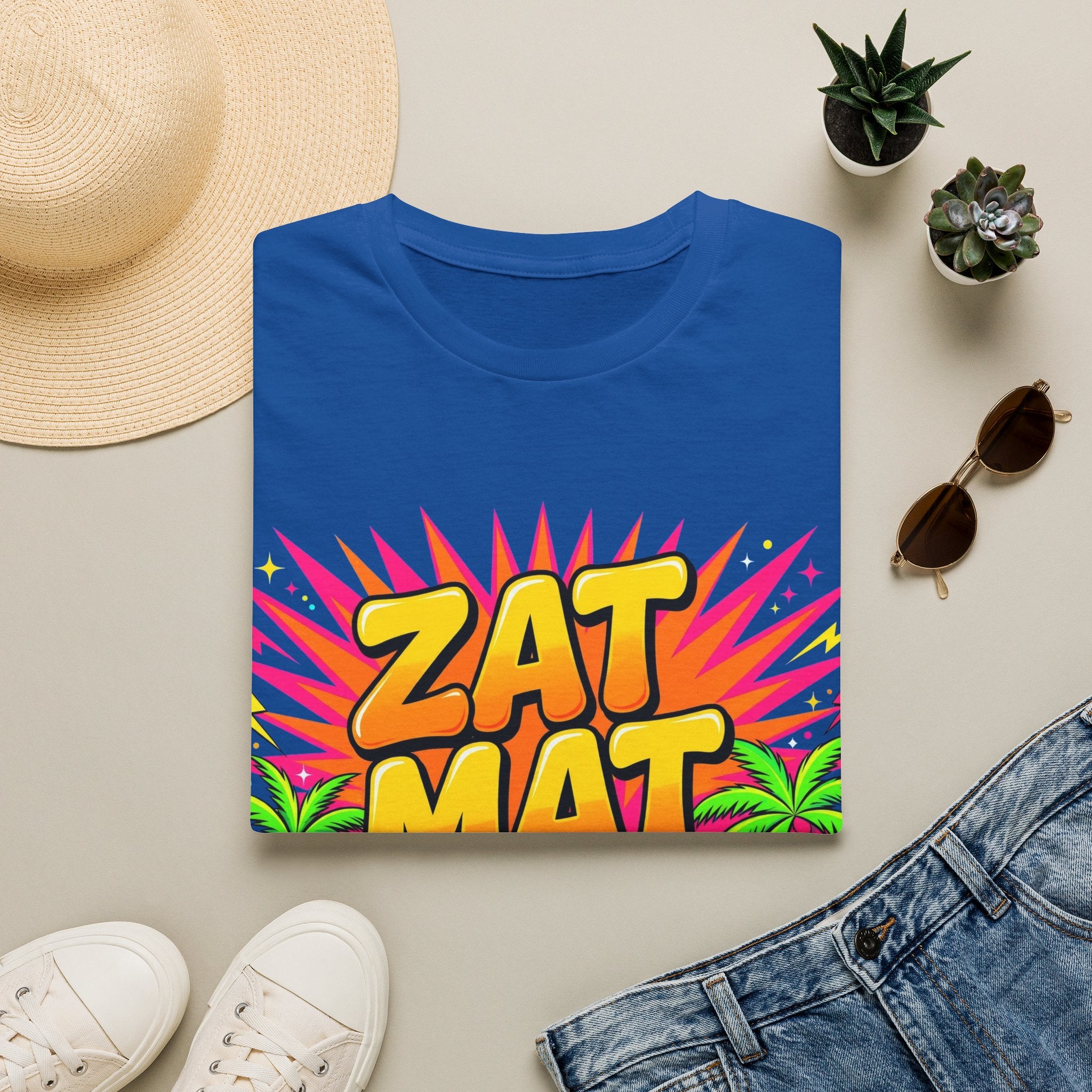 Zat Mat Vat Tropical Pop T-Shirt — Bright Hawaiian Graphic Tee - LUMÏA