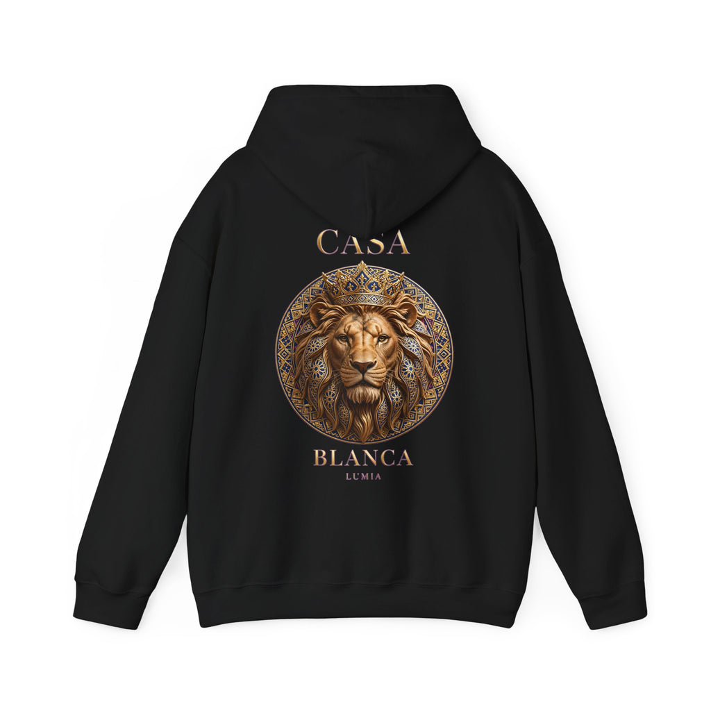 Sweat à capuche fabriqué au Maroc, lion Casa Blanca - LUMÏA