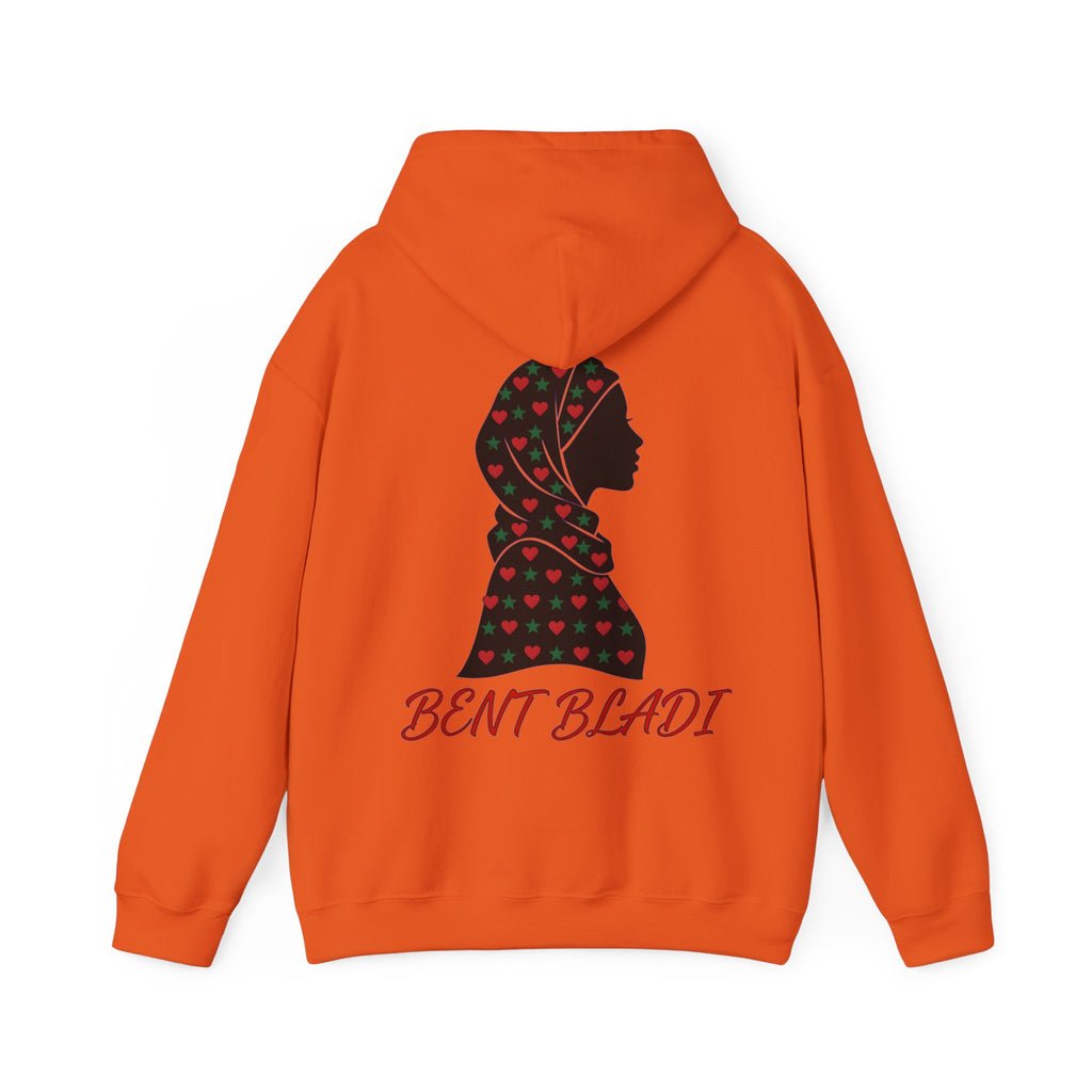 Sweat à capuche Bent Bladi – Silhouette féminine au foulard à cœurs - LUMÏA