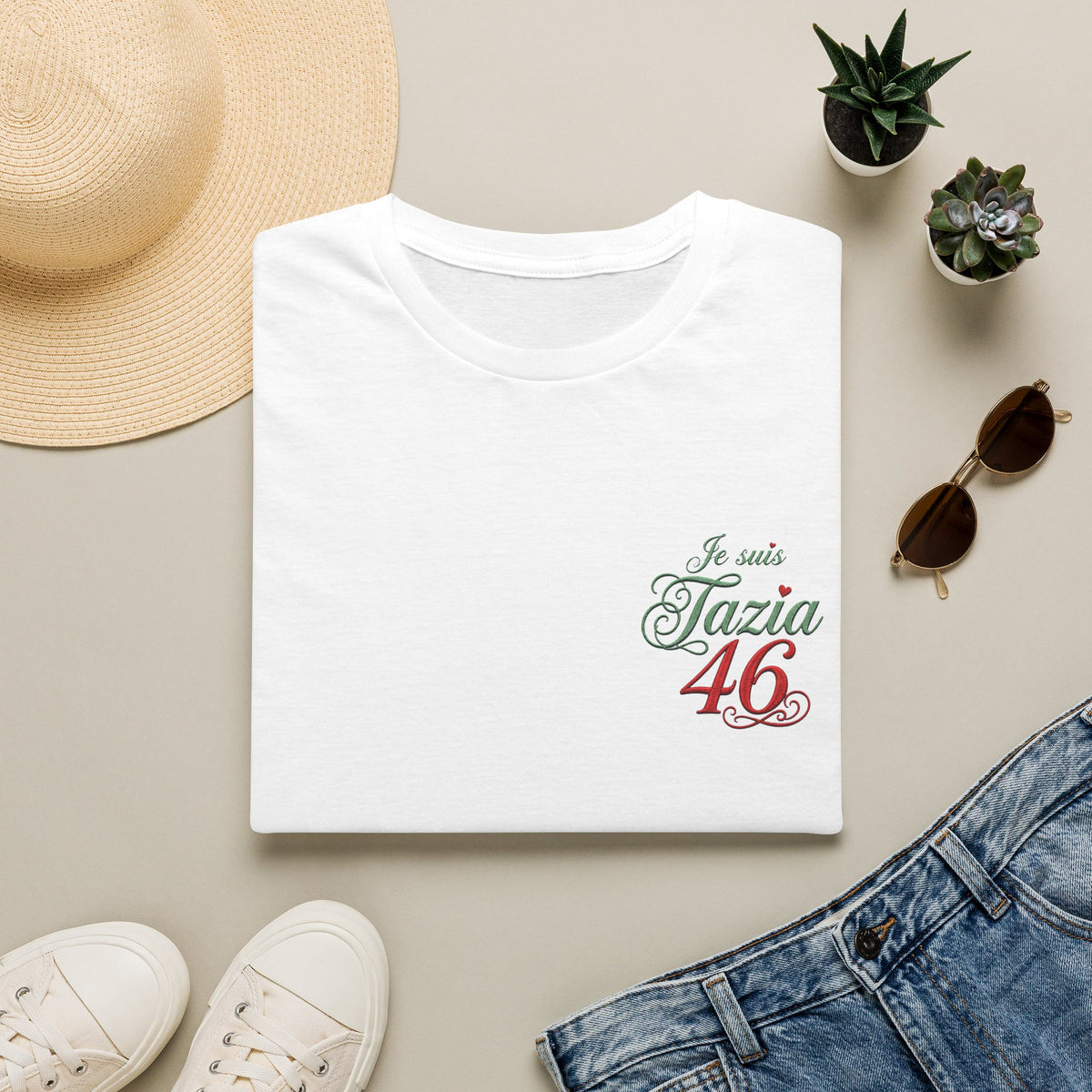 T-Shirt « Je suis Tazia 46 » — Tee Casual Français-Arabe LUMÏA - LUMÏA