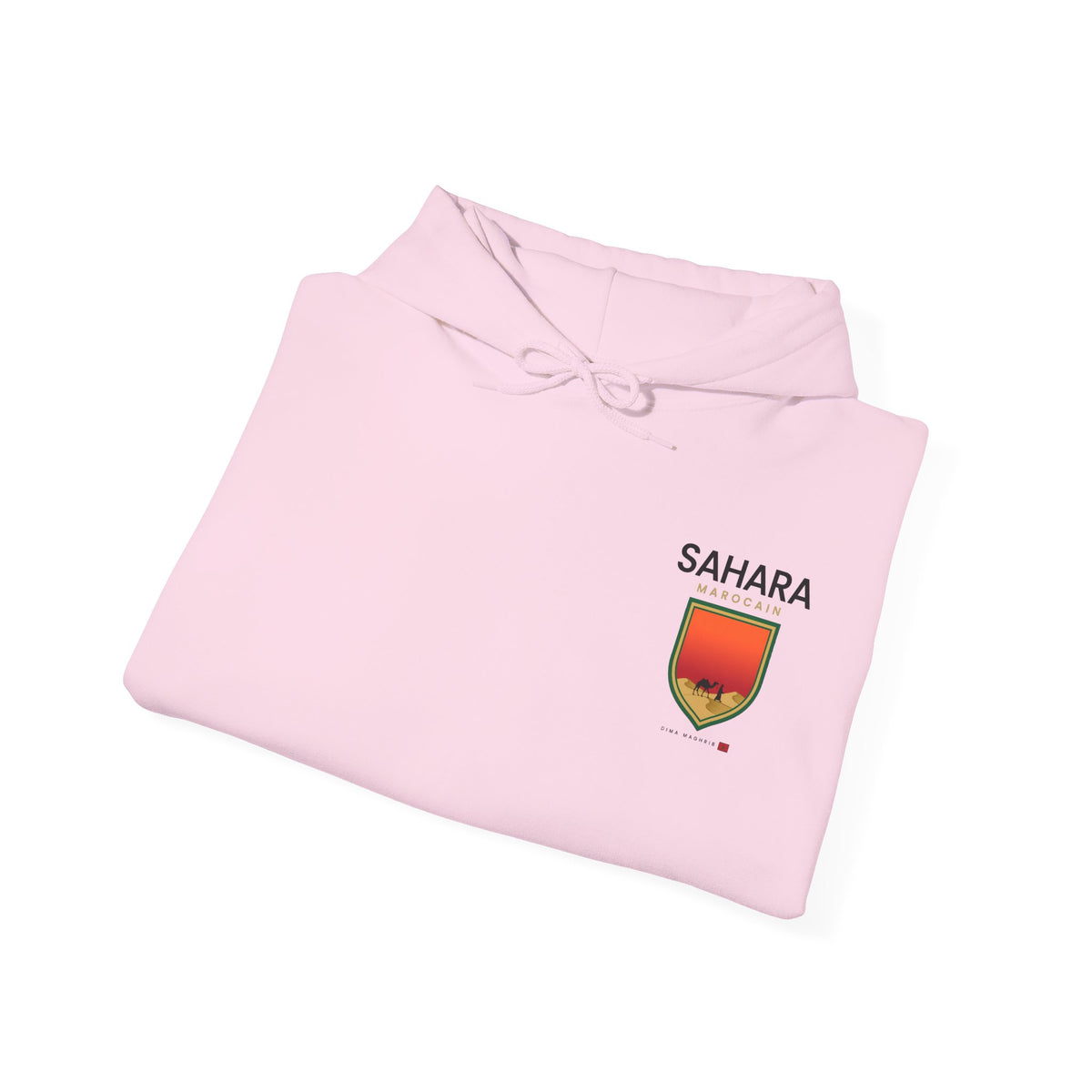 Sahara Marocain Hoodie — Desert Crest Graphic Pullover - LUMÏA