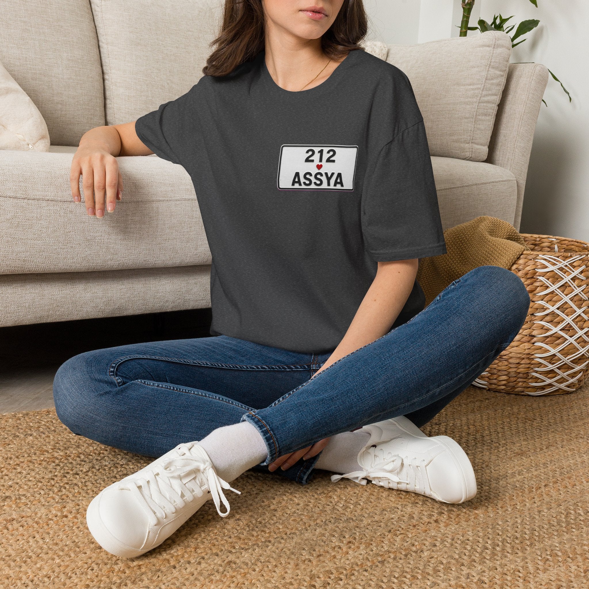 212 Assya Nameplate T‑Shirt — Personalized City Number Tee - LUMÏA