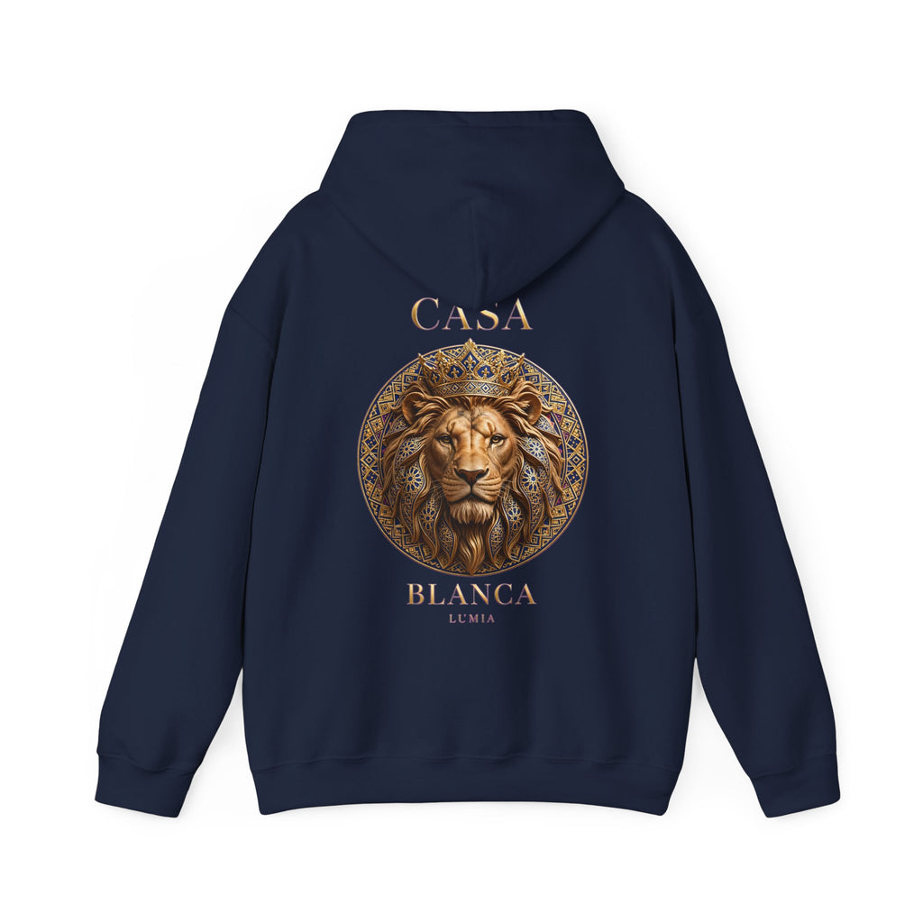 Sweat à capuche fabriqué au Maroc, lion Casa Blanca - LUMÏA