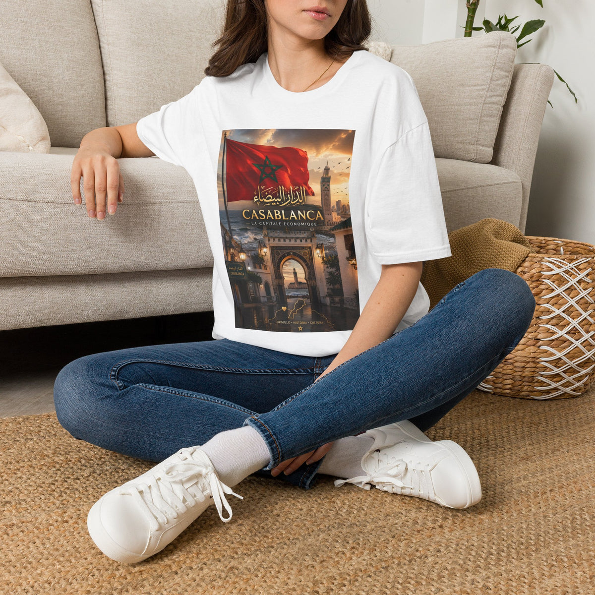 Casablanca Moroccan Flag T‑Shirt — Scenic Cityscape Souvenir Tee - LUMÏA