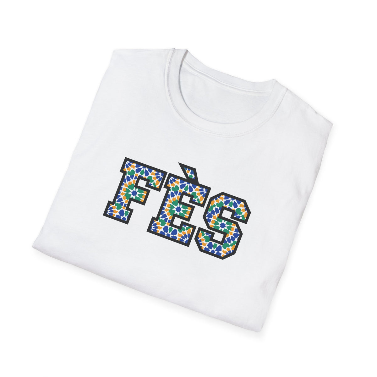 T-shirt graphique Fès fleuri – motif marocain au dos
