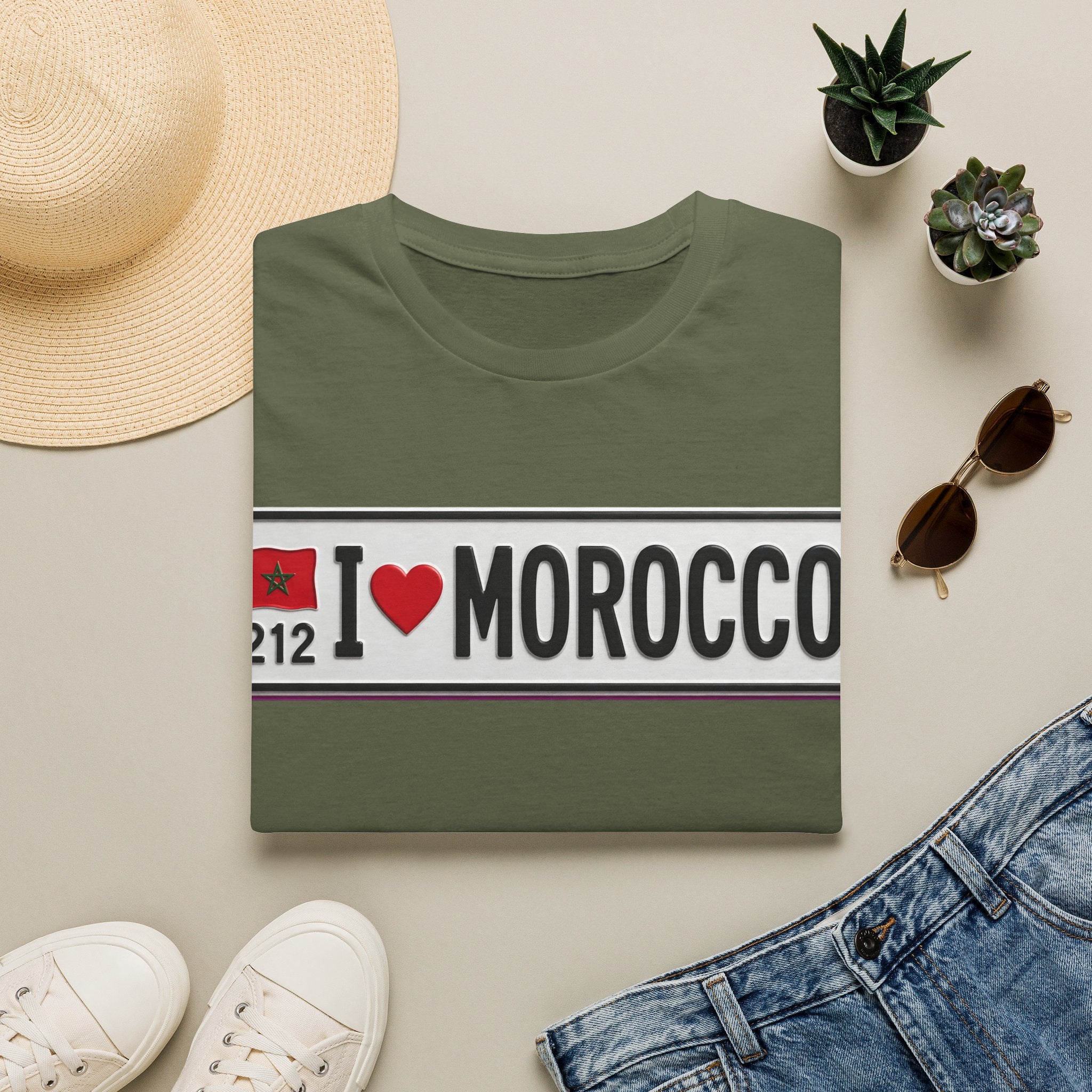 I Morocco T-Shirt — Passport Plate Travel Tee - LUMÏA