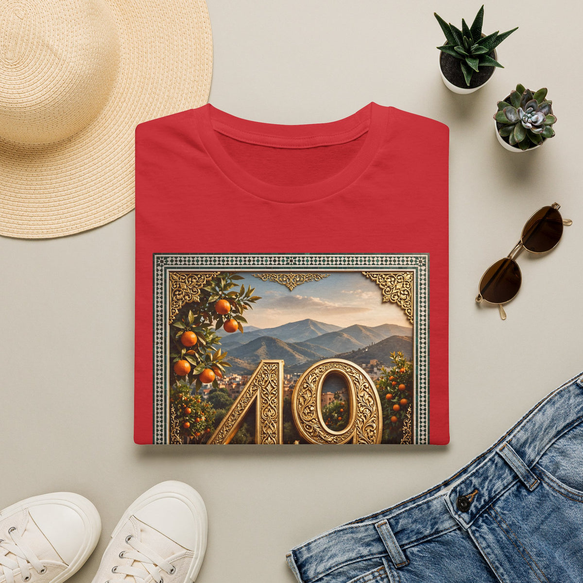 Vintage Floral Number T‑Shirt — Personalized 40/49 Birthday Tee - LUMÏA
