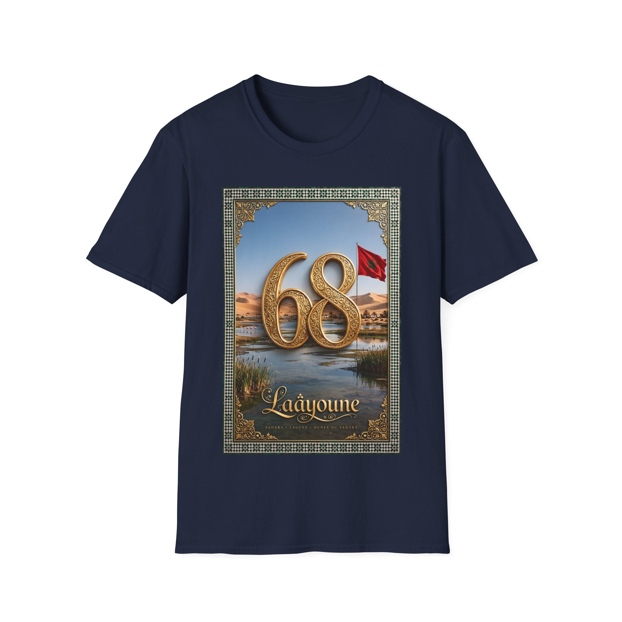 68 Laayoune Graphic T-Shirt — Moroccan Sahara Retro Desert Flag Design