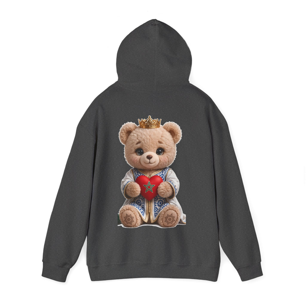 Teddy Bear Hoodie — Cute Crowned Bear Holding Heart Pullover - LUMÏA